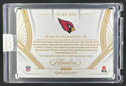 2025 Panini Flawless Marvin Harrison Jr. #17 Draft Night Jerseys Ruby /15 MEM