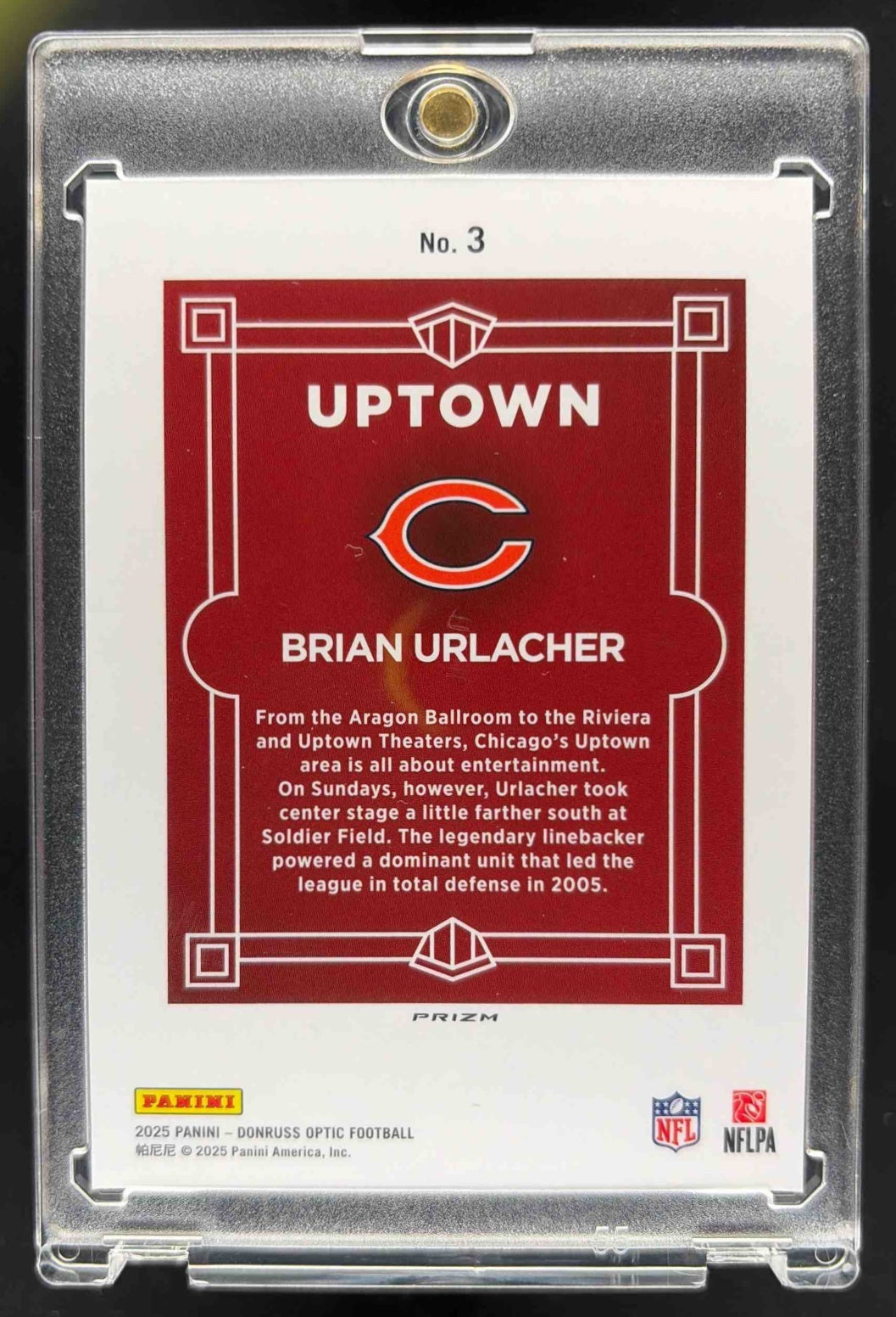 2025 Panini Donruss Optic Brian Urlacher #3 Uptown Bears