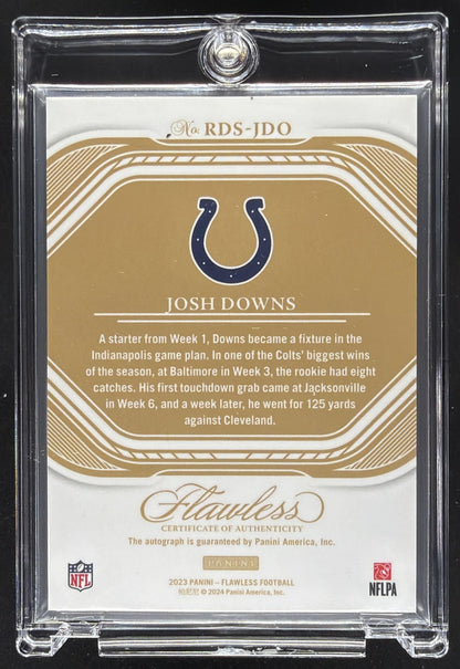2024 Panini Flawless Josh Downs #5 2023 Football Rookie Signatures Bronze Auto