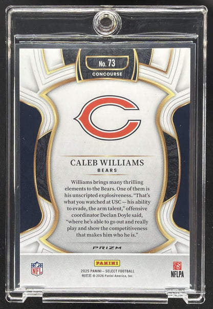 2025 Panini Select Caleb Williams #73 Zebra Shock SP