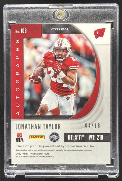 2020 Prizm DP Jonathan Taylor Green Ice Rookie Auto /18