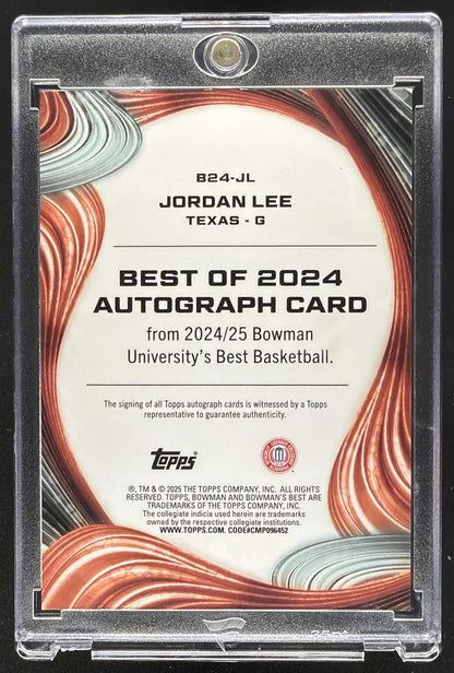 2024-25 Bowman's Best University Jordan Lee #B24-JL Best /10 Red Auto