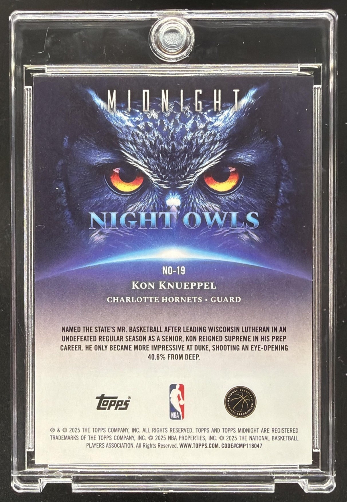 2025-26 Topps Midnight Kon Knueppel #NO-19 Night Owls