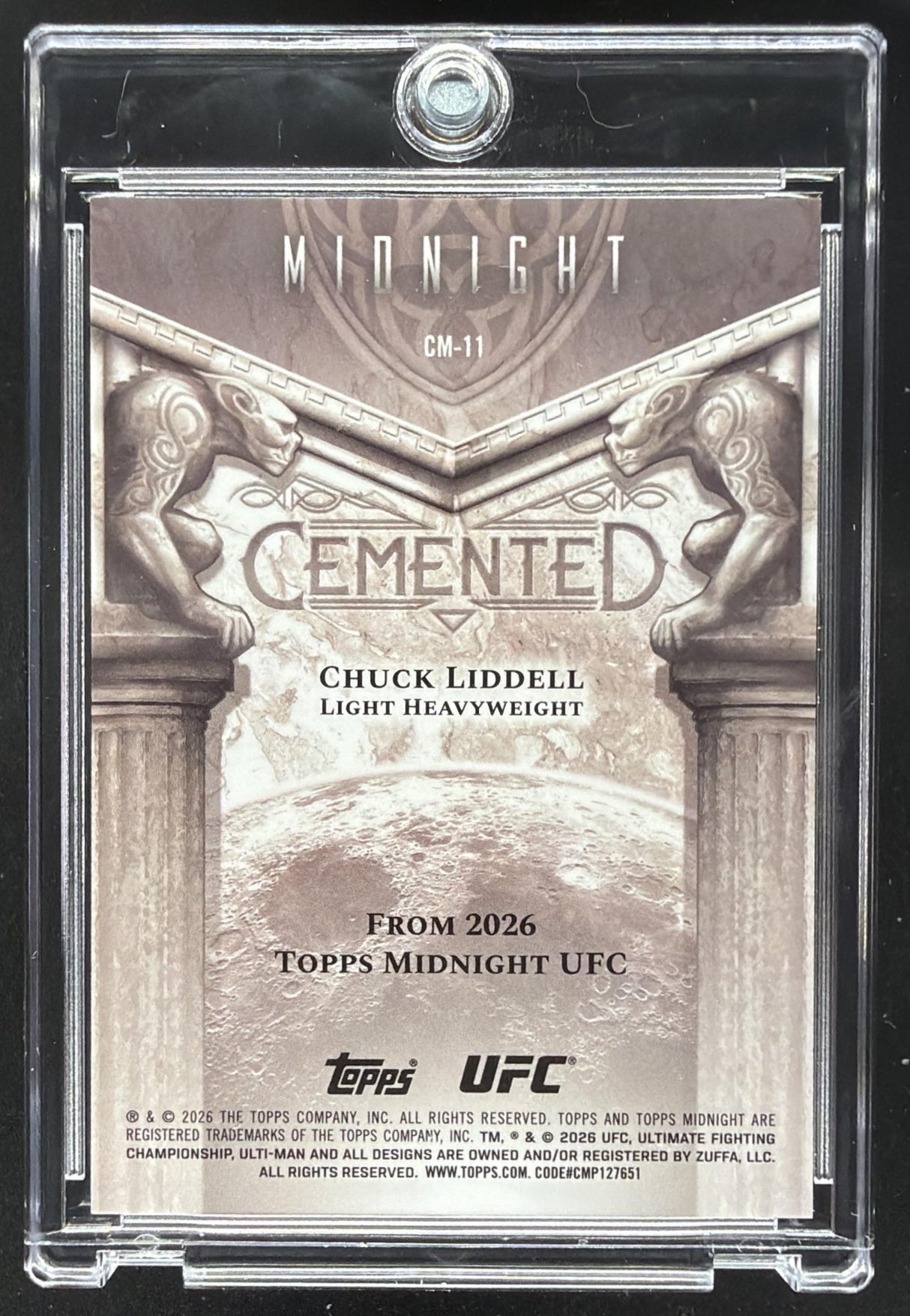 2026 Topps Midnight UFC Chuck Liddell #CM-11 Cemented