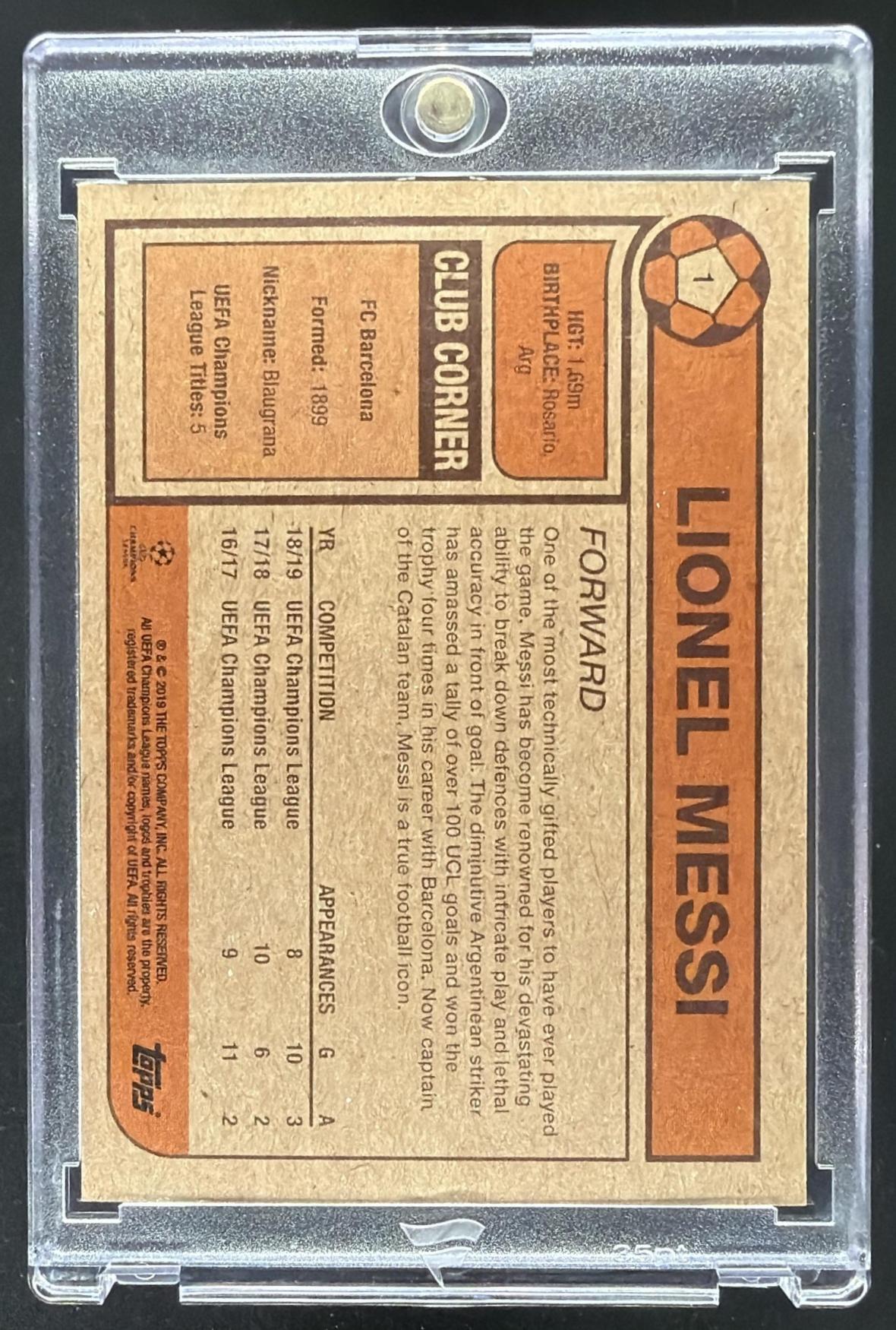 2019-20 Topps Living Champions Lionel Messi