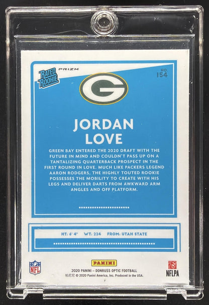 2020 Panini Donruss Optic Jordan Love #154 Green Velocity Prizm RC