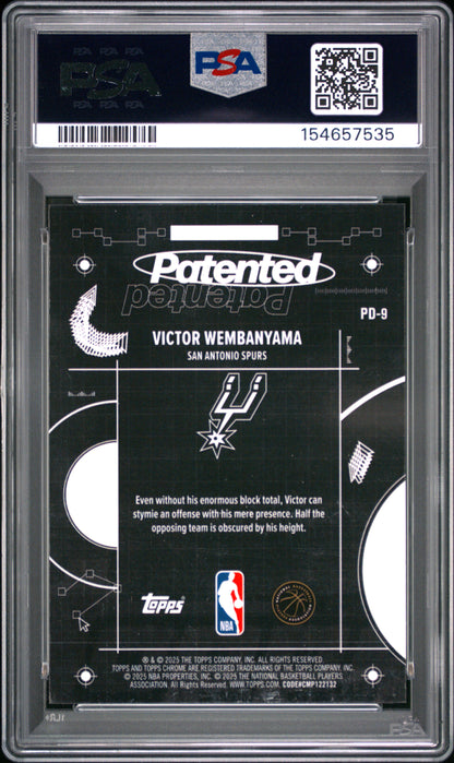 2025-26 Topps Chrome Victor Wembanyama #PD-9 Patented SSP PSA 10