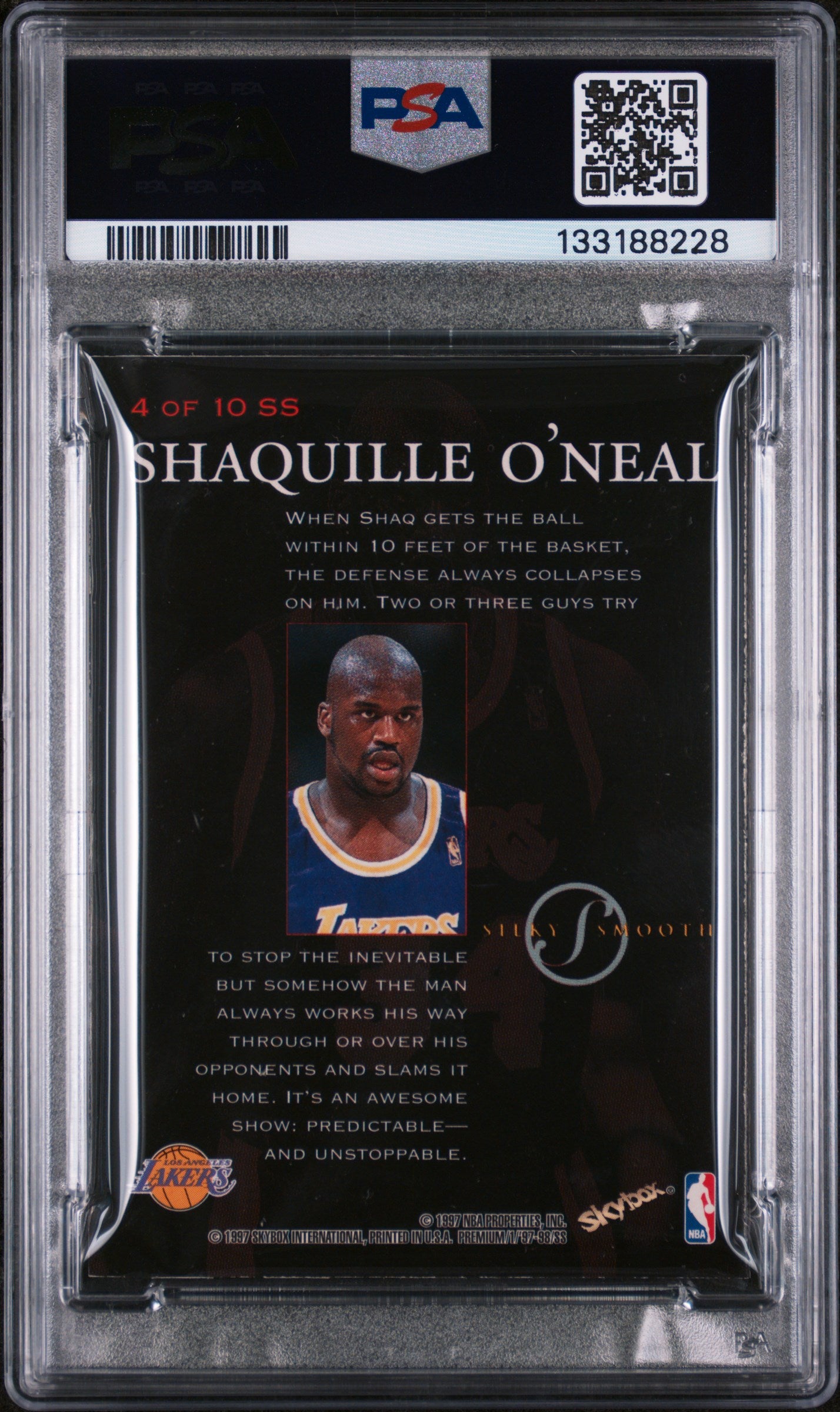 1997-98 Skybox Premium Shaquille O'Neal Silky Smooth PSA 5
