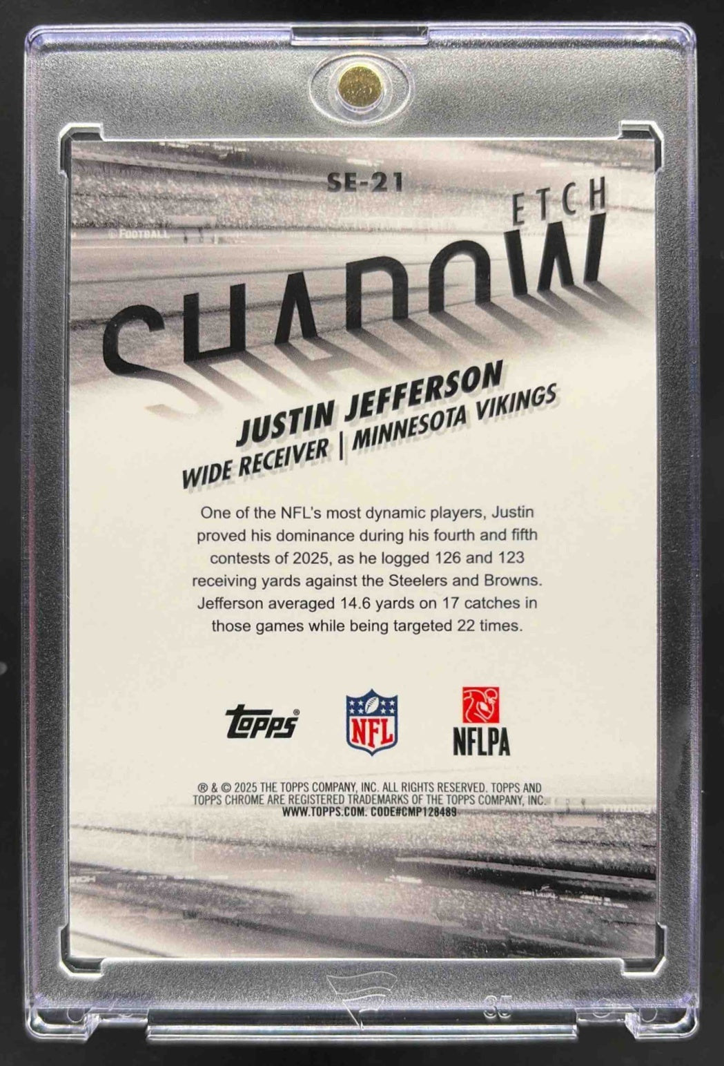 2025 Topps Chrome Justin Jefferson #SE-21 Shadow Etch SP