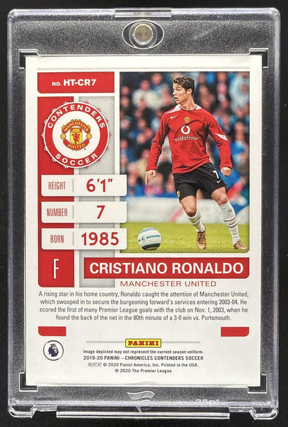 2019 Panini Chronicles Cristiano Ronaldo #HT-CR7 Contenders Historic Rookie Ticket