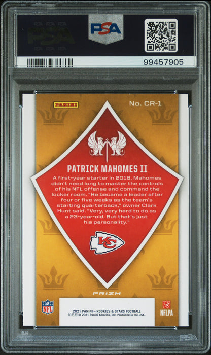 2021 Panini Rookies & Stars Patrick Mahomes II #CR-1 Crusade Red Wave PSA 10