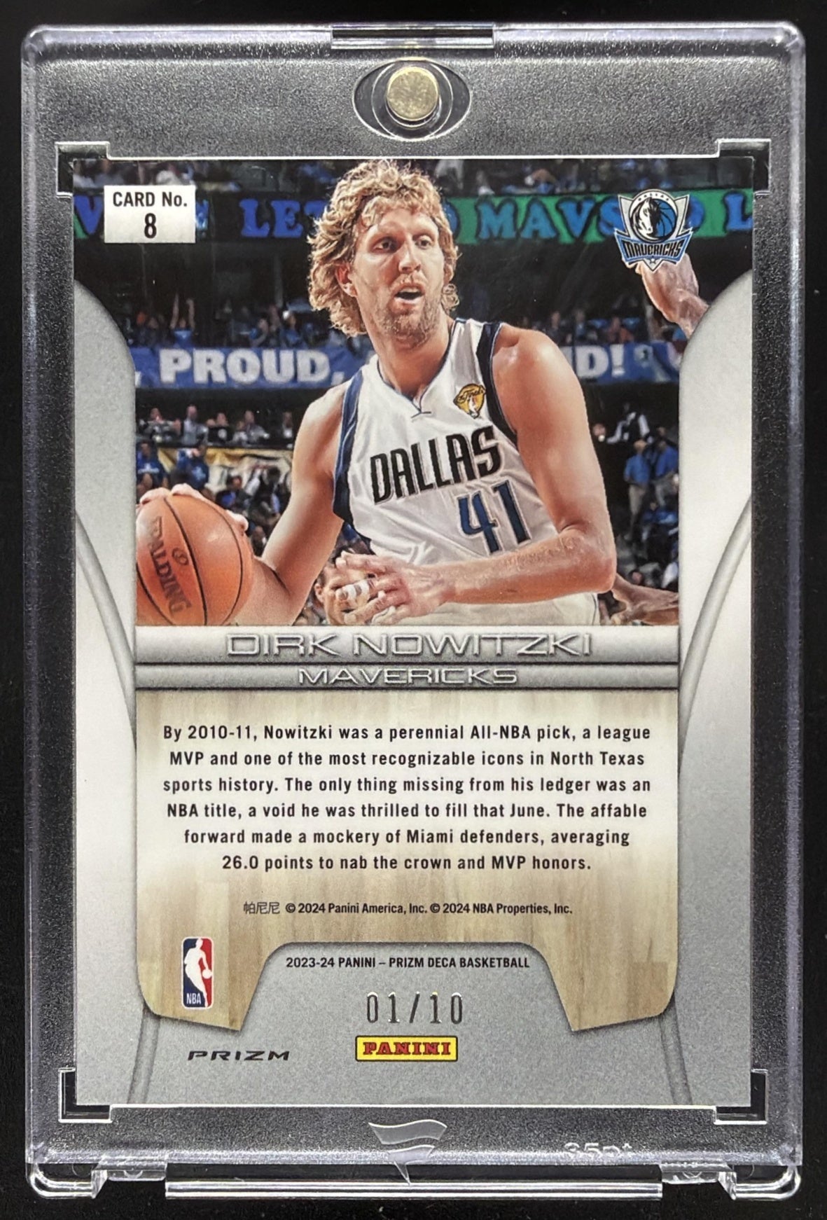 2023-24 Panini Prizm Deca Dirk Nowitzki #8 Finalists Gold 1/10