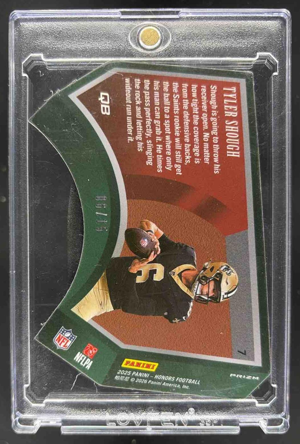 2025 Panini Honors Tyler Shough #7 2002 Rookies Blue 6/15 RC Saints
