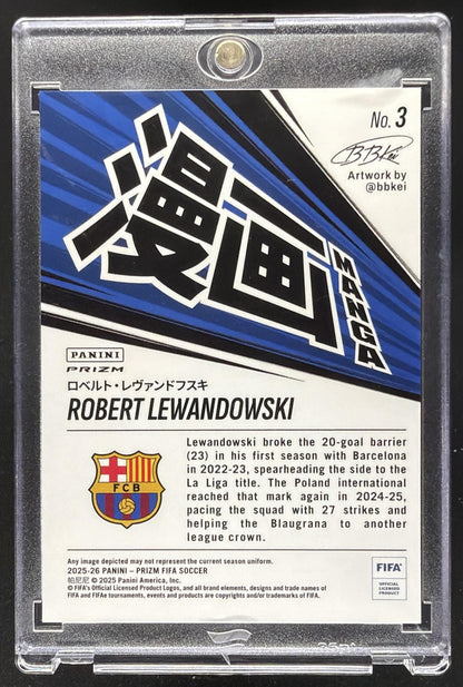 2025 Panini Prizm FIFA Robert Lewandowski #3 Manga SP Case Hit