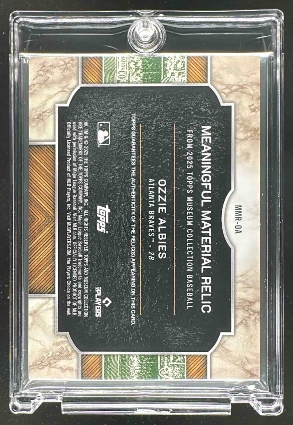 2025 Topps Museum Collection Ozzie Albies #MMJP-OA Jumbo Patch Relic /15