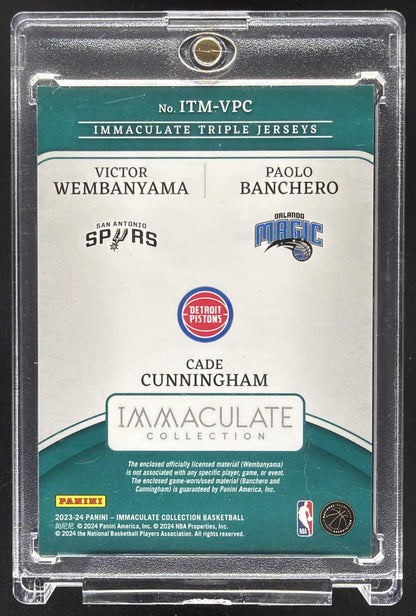 2023-24 Panini Immaculate Wembanyama RC Banchero Cunningham Patch /99