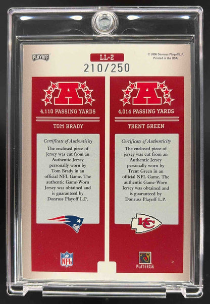 2006 Donruss Gridiron Gear Tom Brady #LL-2 Jerseys Prime /250