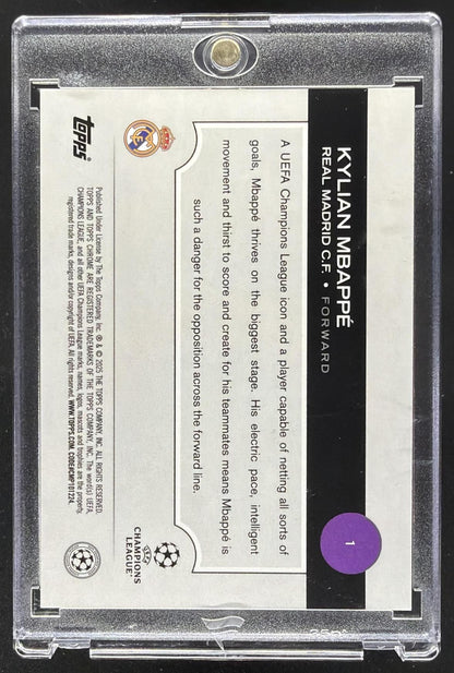 2024-25 Topps Chrome Sapphire UEFA Club Competitions Kylian Mbappe #1 Gold 16/50