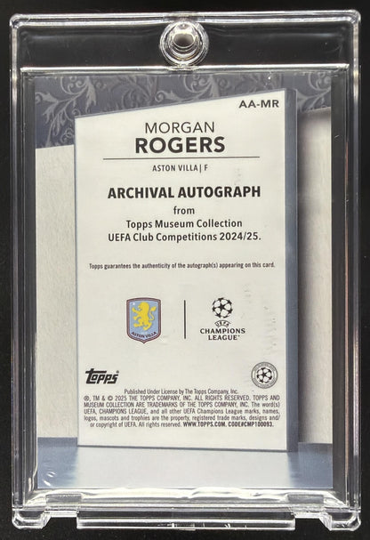 2024 Topps Museum Collection UEFA Club Morgan Rogers #AA-MR Archival Auto Gold /50