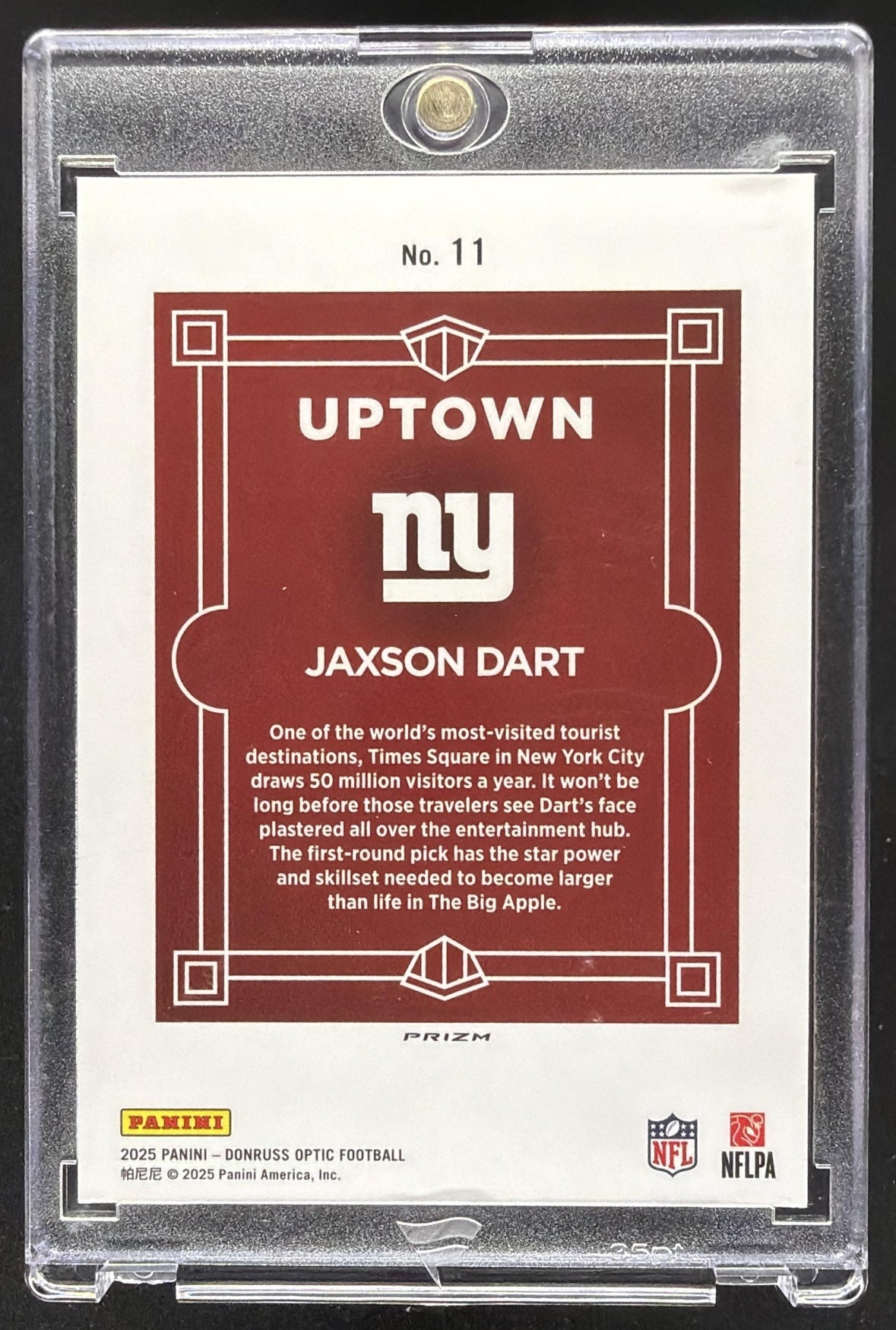 2025 Panini Donruss Optic Jaxson Dart #11 Uptown RC