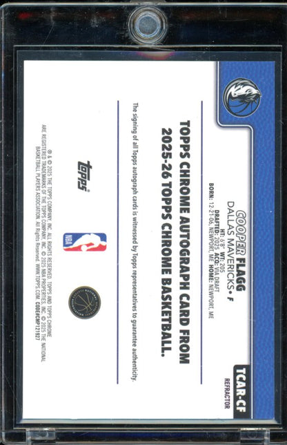 2025-26 Topps Chrome Cooper Flagg Rookie Refractor Auto