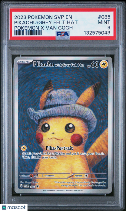 2019 Pokemon Van Gough Sun & Moon Pikachu #6 PSA 9