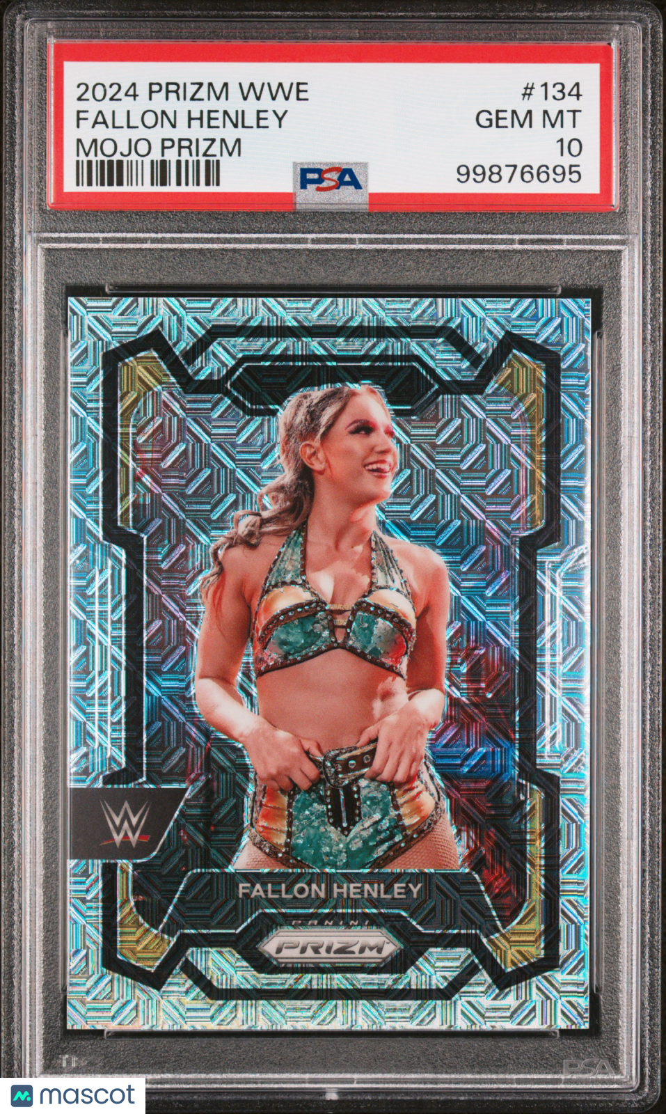 2024 Panini Prizm WWE Fallon Henley #134 Mojo Prizms /25 PSA 10