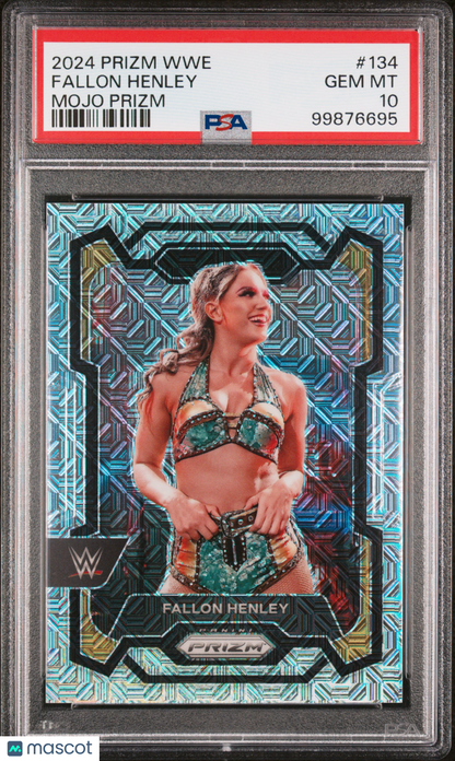2024 Panini Prizm WWE Fallon Henley #134 Mojo Prizms /25 PSA 10
