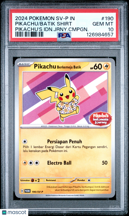 2023-25 Pokemon SV Black Star Promos Pikachu #101 2023 PSA 10