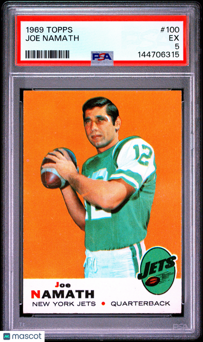 1969 Topps Joe Namath #100 PSA 5