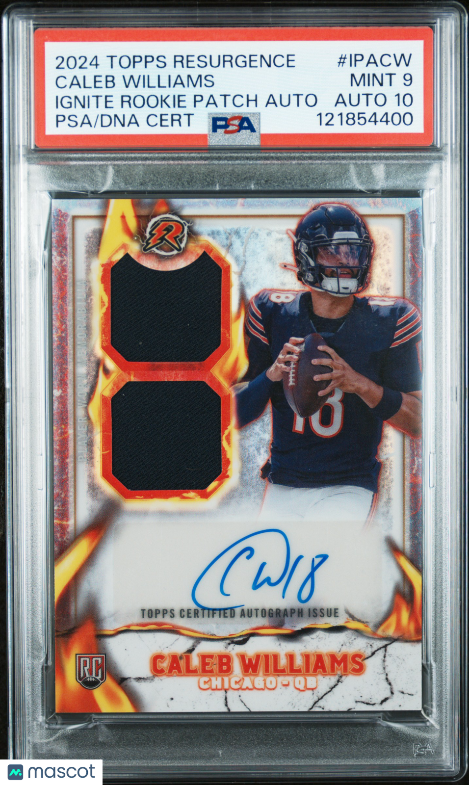 2024 Topps Resurgence Caleb Williams #IPA-CW Ignite Rookie Patch Auto MEM RC PSA 9