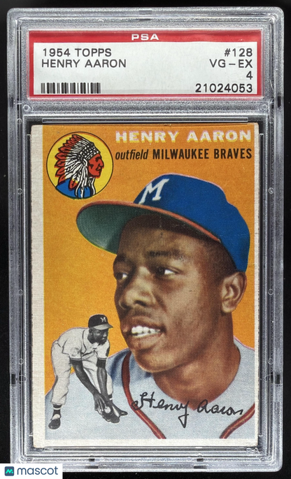 1954 Topps Henry Hank Aaron #128 RC PSA 4