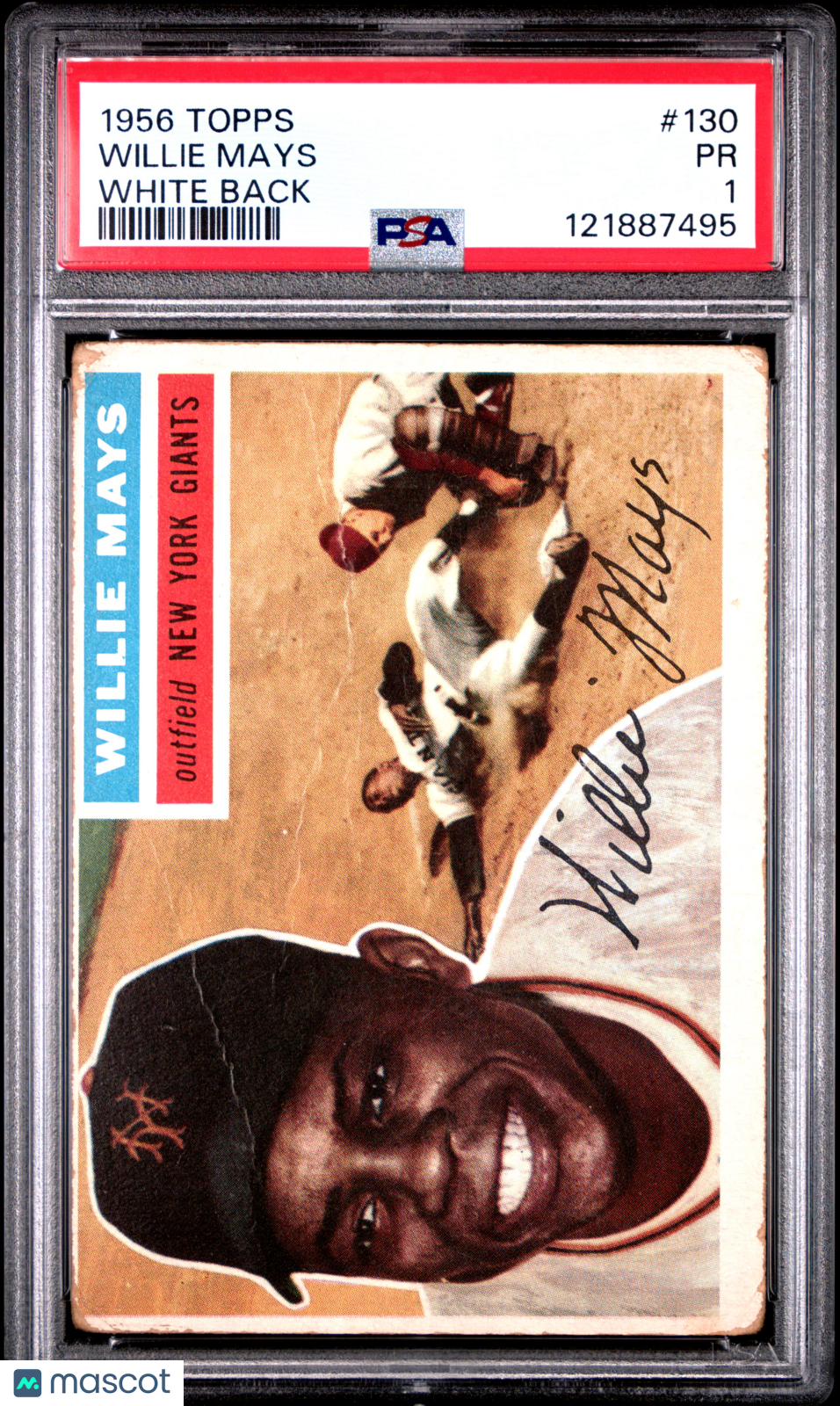 1956 Topps Willie Mays #130 White Back PSA 1