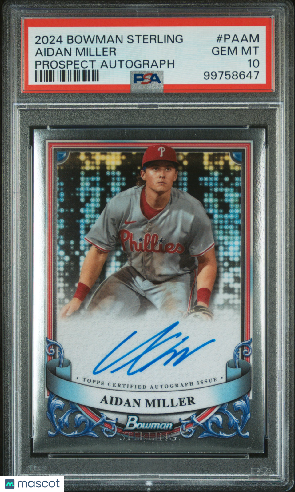 2024 Bowman Sterling Aidan Miller #PA-AM Prospect Auto PSA 10