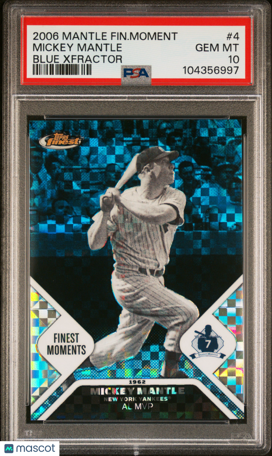 2006 Topps Finest Mickey Mantle #4 Xfractor /150 PSA 10