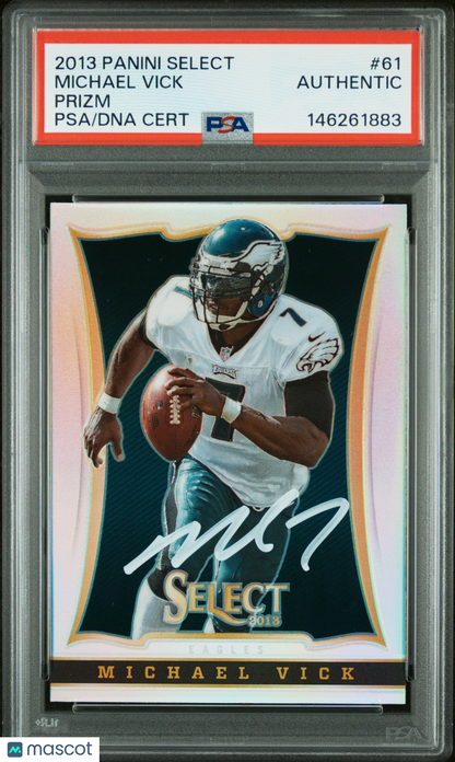 2013 Panini Select Michael Vick #61 Silver Auto PSA AUTH