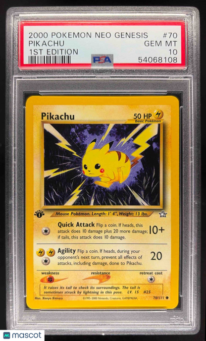 2000 Pokemon Neo Genesis German Pikachu #070/111 PSA 10
