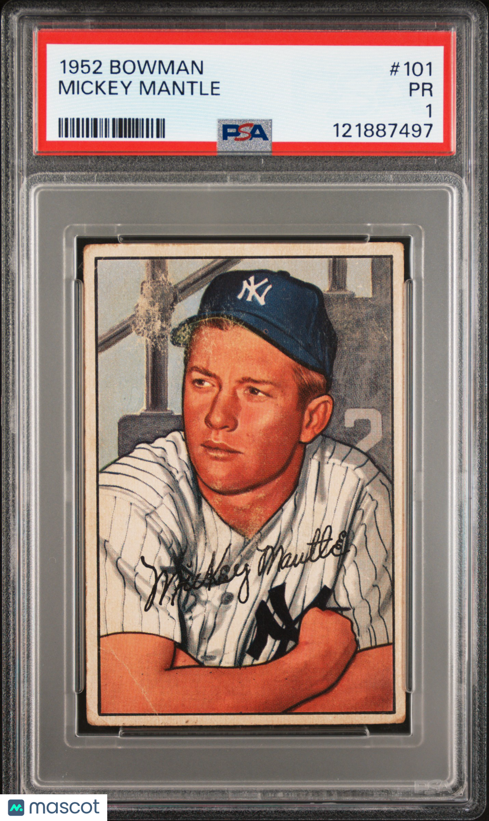 1952 Bowman Mickey Mantle #101 PSA 1