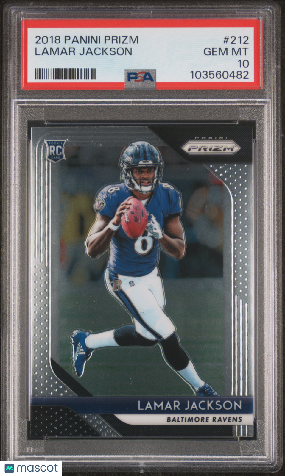 2018 Panini Prizm Lamar Jackson #212 RC PSA 10