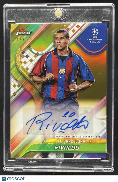 2024 Topps Finest UEFA Club Competitions Rivaldo #BA-DO Auto Gold Refractor /50