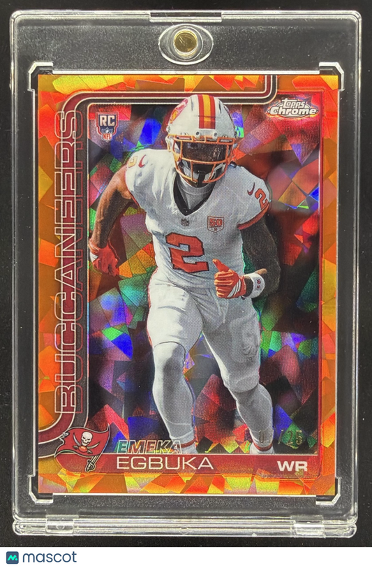2025 Topps Chrome Emeka Egbuka #312 Orange Sapphire /25 Rookie RC
