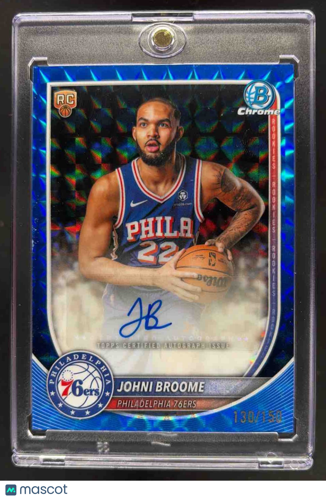 2025-26 Bowman Johni Broome #BCA-JO Blue /150 Chrome Auto RC