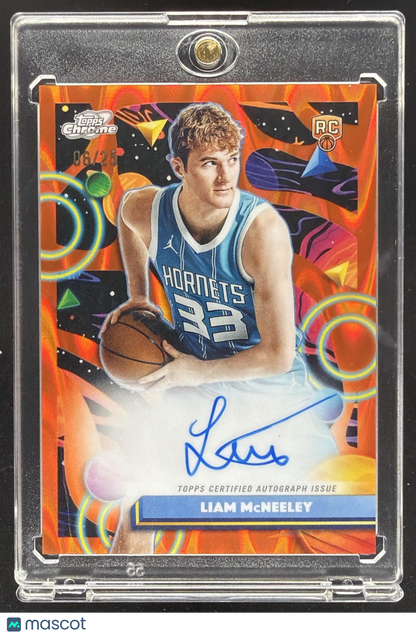 2025 Topps Cosmic Chrome Liam McNeeley #CCA-LM Auto Orange Galactic Refractor /25 RC