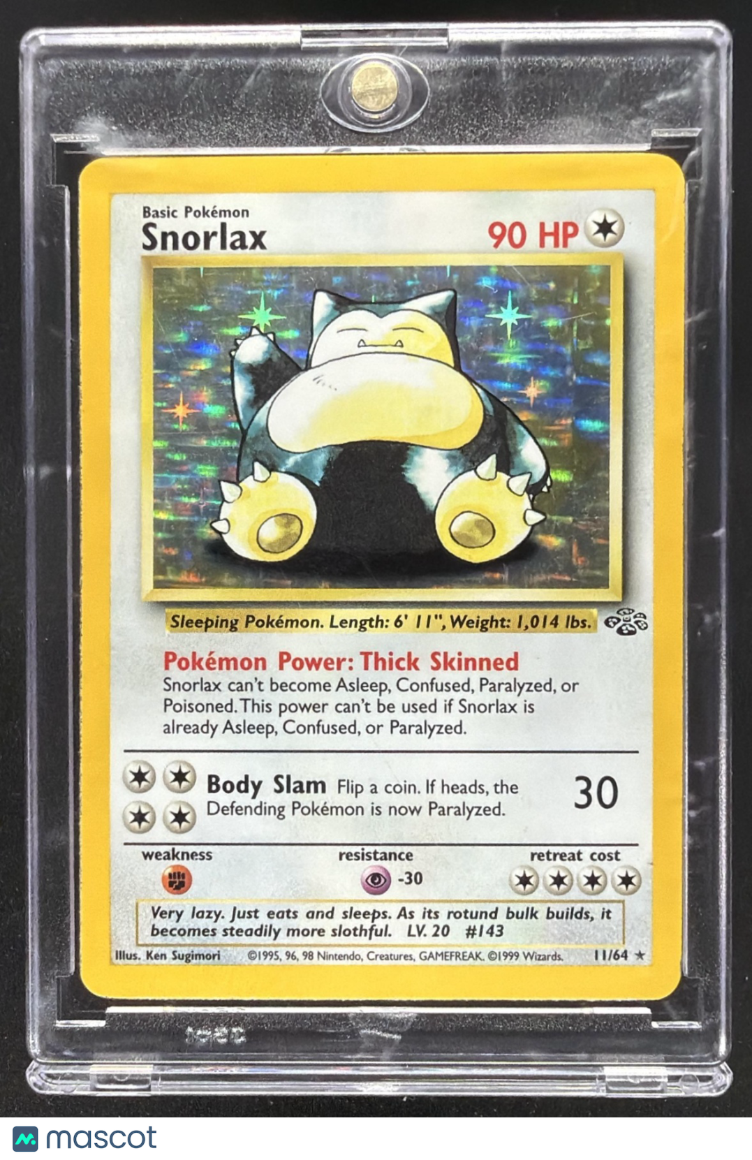 1999 Pokemon Jungle Snorlax #11/64 Holo