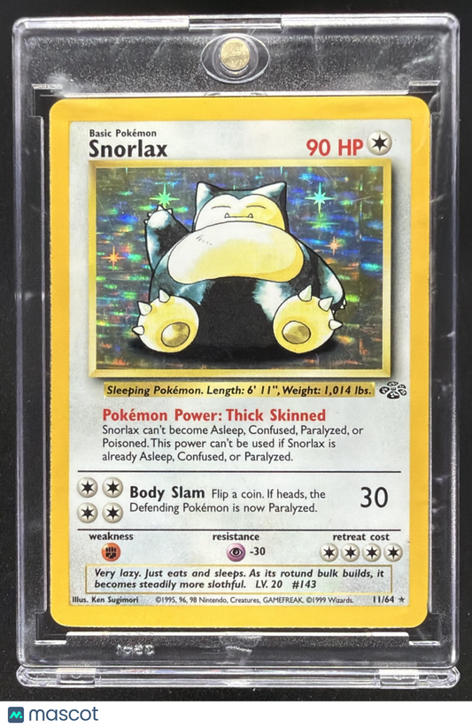 1999 Pokemon Jungle Snorlax #11/64 Holo