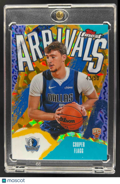 2025 Topps Finest Cooper Flagg #A-1 Arrivals Gold Geometric Refractor /50 RC