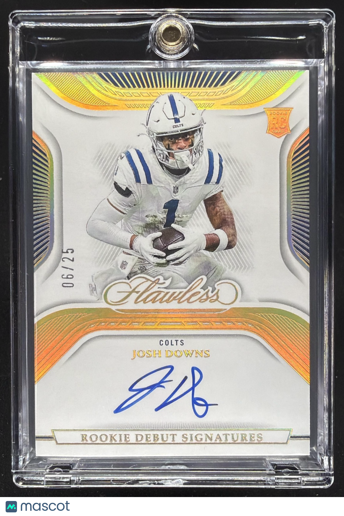 2024 Panini Flawless Josh Downs #5 2023 Football Rookie Signatures Bronze Auto
