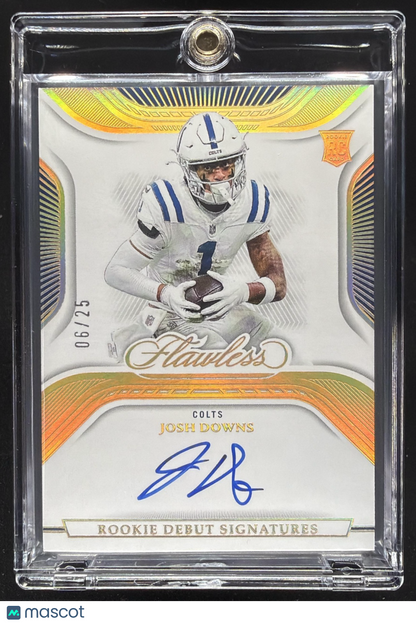 2024 Panini Flawless Josh Downs #5 2023 Football Rookie Signatures Bronze Auto
