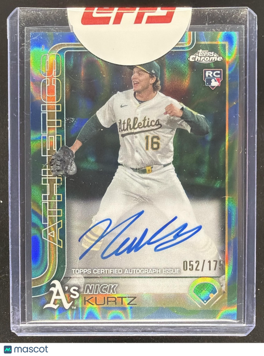 2025 Topps Chrome Update Nick Kurtz #RA-KU Rookie Lava Lamp Auto Blue/Green Refractor /175 RC