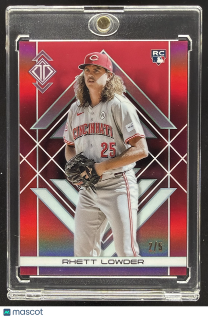 2025 Topps Transcendent Collection Rhett Lowder #88 Icons Chrome Red Refractor /5 RC